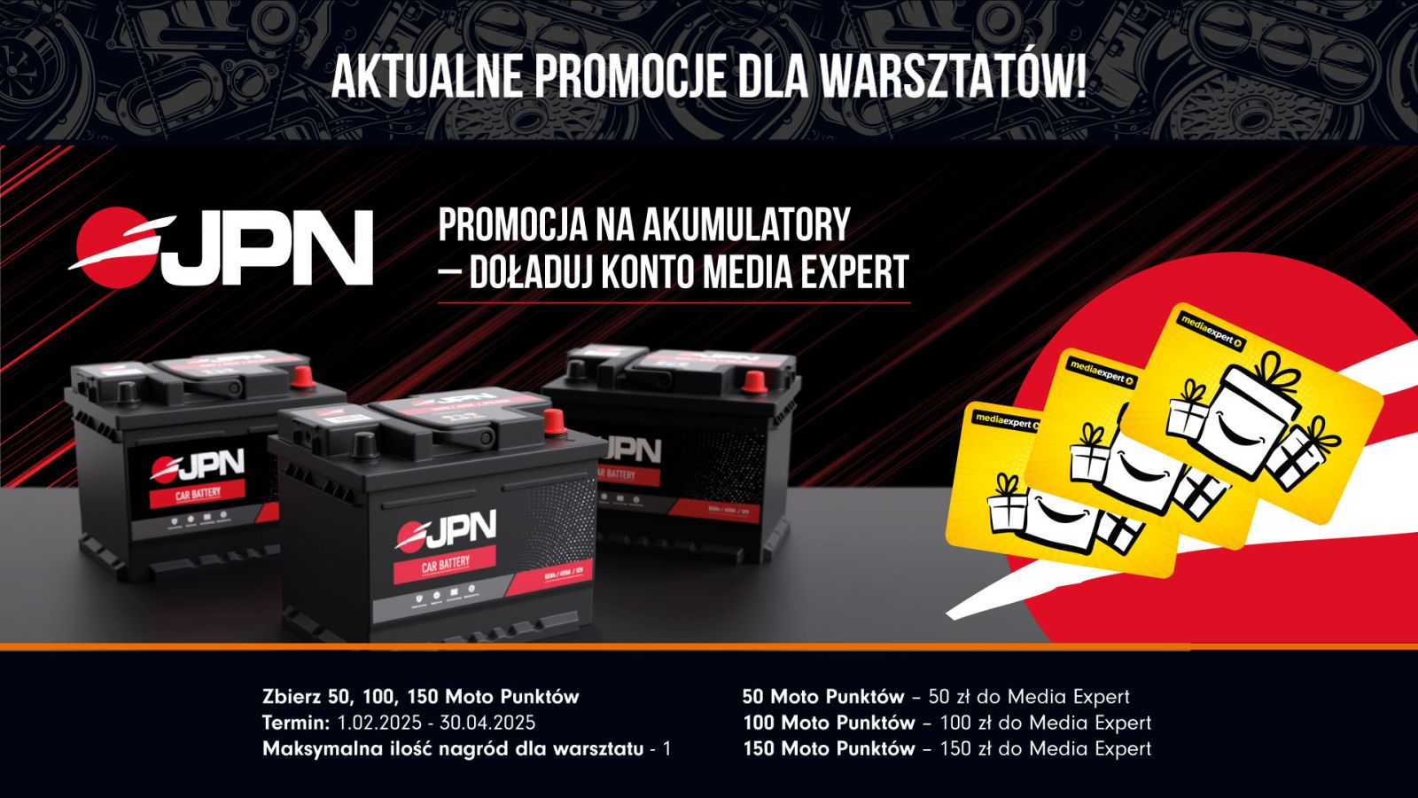 Promocja na akumulatory JPN – Doładuj konto Media Expert!